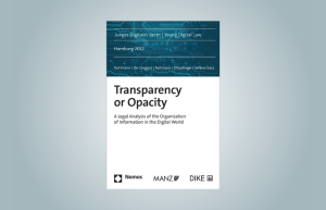 Cover der Zeitschrift "Junges Digitales Recht". Thema: "Transparency of Opacity