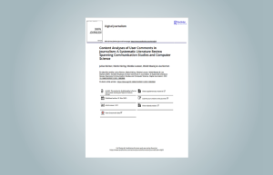 Cover: Content Analyses of User Comments in Journalism A Systematic Literature Review Spanning Communication Studies and Computer Science