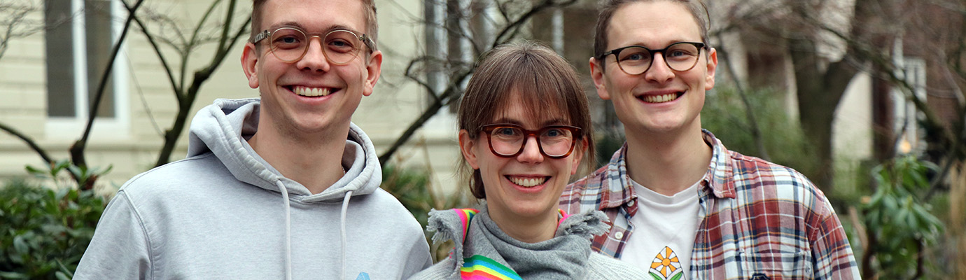 Gruppenbild von Moritz Wiechert, Antonia Eichenauer und Jonah Wermter