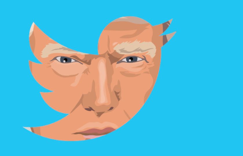 Grafik: Ausschnitt Donald Trump in Twitter-Emblem