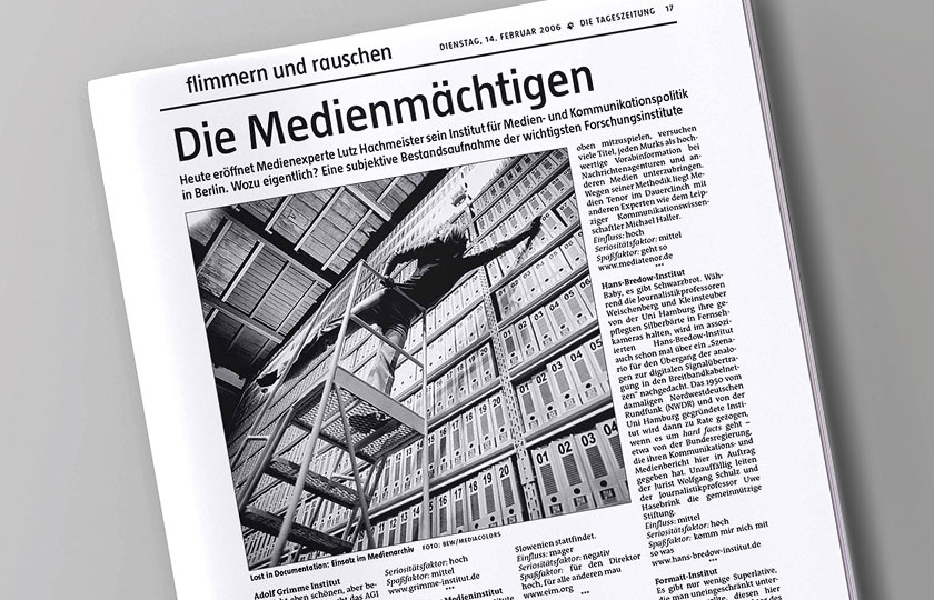 Taz-Artikel "Die Medienmächtigen" 14 Februar 2006