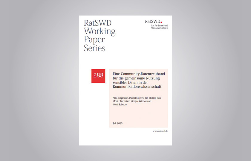 Cover des Papers aus der Reihe Working Papers des Rates für Sozial- und Wirtschaftsdaten (RatSWD)